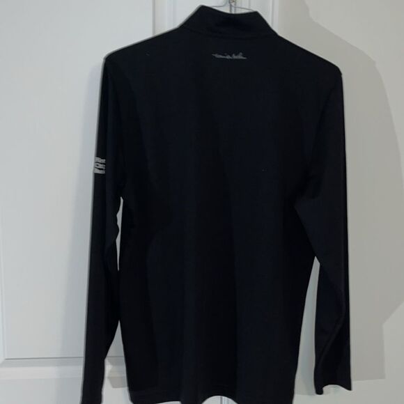 Travis Mathew T neck LS 1/4 zipper Blended First Citizens Bank Black Golf Shirt - Picture 5 of 6